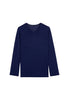 Front cutout view of HO navy  L/SLV Shirt V-Neck