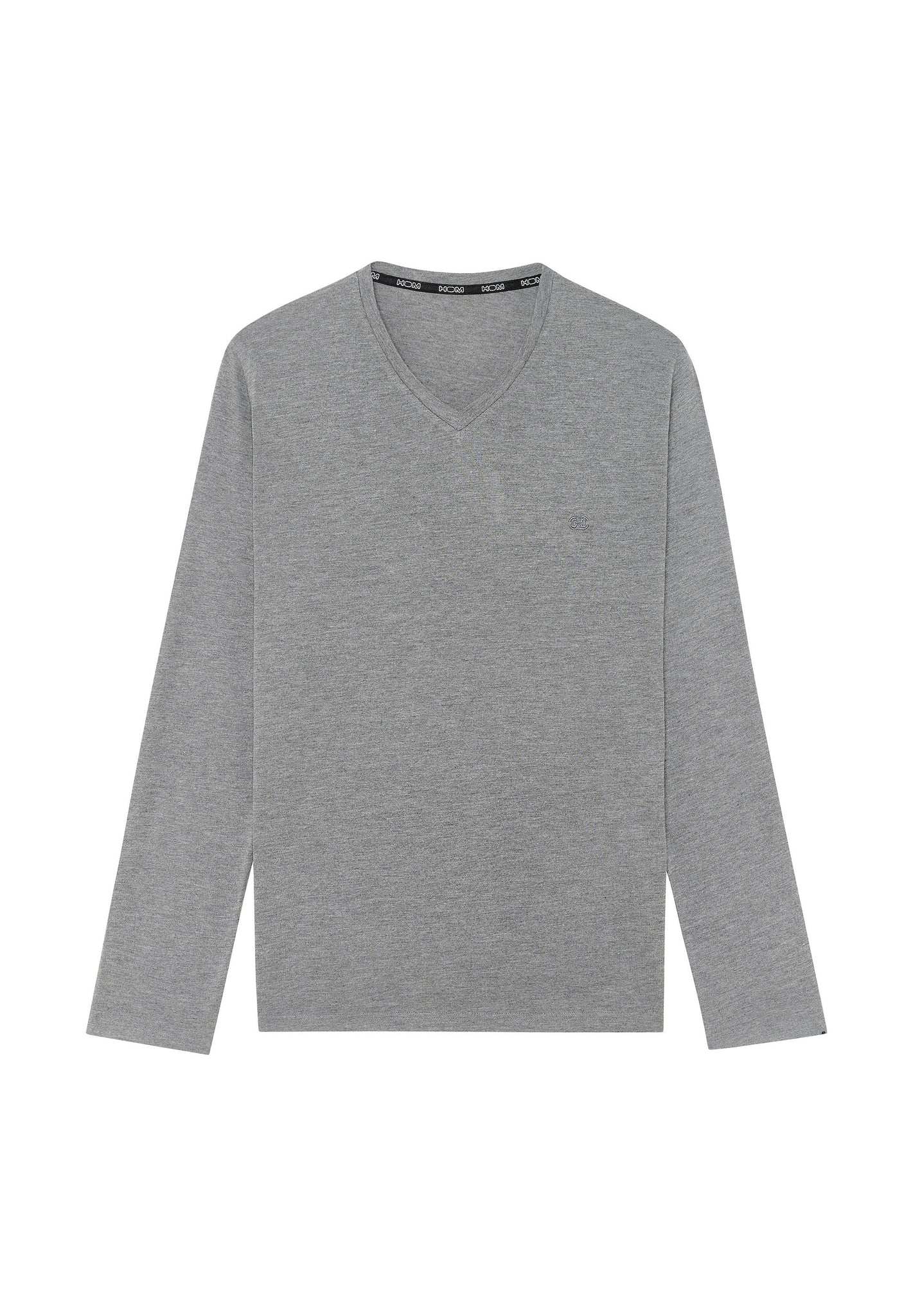 Front cutout view of HO grey  L/SLV Shirt V-Neck