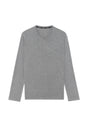 Front cutout view of HO grey  L/SLV Shirt V-Neck