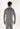 Back view of a men model wearing HO grey  L/SLV Shirt V-Neck