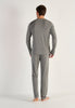 General view of a men model wearing HO grey  L/SLV Shirt V-Neck