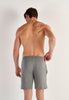 Back view of a men model wearing HO grey  Shorts