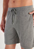 Close-up view of a men model wearing HO grey  Shorts