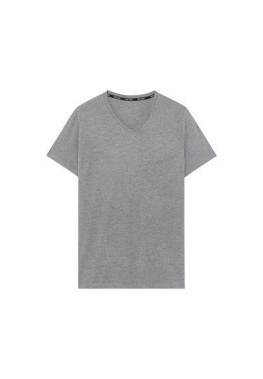 Front cutout view of HO grey  Tee-Shirt V Neck