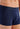 General view of a men model wearing HO black/navy/blue print cotton Boxer Briefs 3p