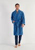 Full-body view of a men model wearing HO blue  Robe