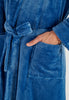 General view of a men model wearing HO blue  Robe