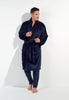 General view of a men model wearing HO navy  Robe