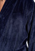 Close-up view of a men model wearing HO navy  Robe