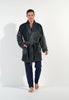 General view of a men model wearing HO grey  Short robe