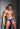 Front view of a men model wearing HO blue cotton G-String