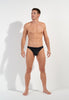 Full-body view of a men model wearing HO black  Comfort Micro Briefs
