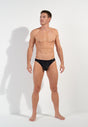 Full-body view of a men model wearing HO black  Comfort Micro Briefs