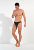 General view of a men model wearing HO black  Comfort Micro Briefs