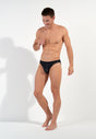 General view of a men model wearing HO black  Comfort Micro Briefs