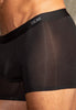 Close-up view of a men model wearing HO black  Comfort Boxer Briefs