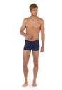 Full-body view of a men model wearing HO navy  Comfort Boxer Briefs
