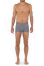Front view of a men model wearing HO grey  Comfort Boxer Briefs