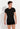 Front view of a men model wearing HO black  Tee-Shirt Crew Neck