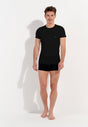Full-body view of a men model wearing HO black  Tee-Shirt Crew Neck