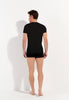 General view of a men model wearing HO black  Tee-Shirt Crew Neck