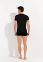 General view of a men model wearing HO black  Tee-Shirt Crew Neck