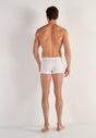 General view of a men model wearing HO white cotton Boxer Briefs HO1