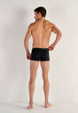 General view of a men model wearing HO black cotton Boxer Briefs HO1