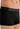 Close-up view of a men model wearing HO black cotton Boxer Briefs HO1