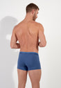 Back view of a men model wearing HO jeans blue cotton Boxer Briefs HO1