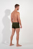 General view of a men model wearing HO dark khaki cotton Boxer Briefs HO1