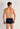 Back view of a men model wearing HO navy cotton Boxer Briefs HO1