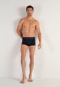 Full-body view of a men model wearing HO navy cotton Boxer Briefs HO1