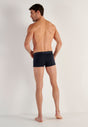 General view of a men model wearing HO navy cotton Boxer Briefs HO1