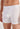 Close-up view of a men model wearing HO white cotton Long Boxer Briefs HO1