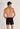 Back view of a men model wearing HO black cotton Long Boxer Briefs HO1