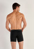 Back view of a men model wearing HO black cotton Long Boxer Briefs HO1