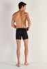 General view of a men model wearing HO black cotton Long Boxer Briefs HO1