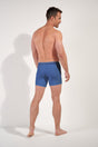 General view of a men model wearing HO jeans blue cotton Long Boxer Briefs HO1