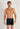 Front view of a men model wearing HO navy cotton Long Boxer Briefs HO1