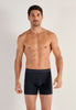 Front view of a men model wearing HO navy cotton Long Boxer Briefs HO1