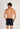 Back view of a men model wearing HO navy cotton Long Boxer Briefs HO1