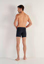 General view of a men model wearing HO navy cotton Long Boxer Briefs HO1