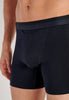 Close-up view of a men model wearing HO navy cotton Long Boxer Briefs HO1