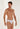 Front view of a men model wearing HO white cotton Briefs HO1