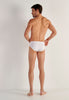General view of a men model wearing HO white cotton Briefs HO1