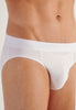 Close-up view of a men model wearing HO white cotton Briefs HO1