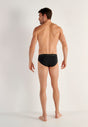 General view of a men model wearing HO black cotton Briefs HO1