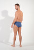 General view of a men model wearing HO jeans blue cotton Briefs HO1