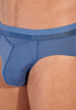 Close-up view of a men model wearing HO jeans blue cotton Briefs HO1